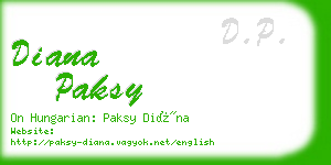 diana paksy business card